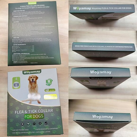 4 Pack Flea and Tick Collar for Dogs, 32 Months Protection, Adjustable, Black - Picture 9 of 9